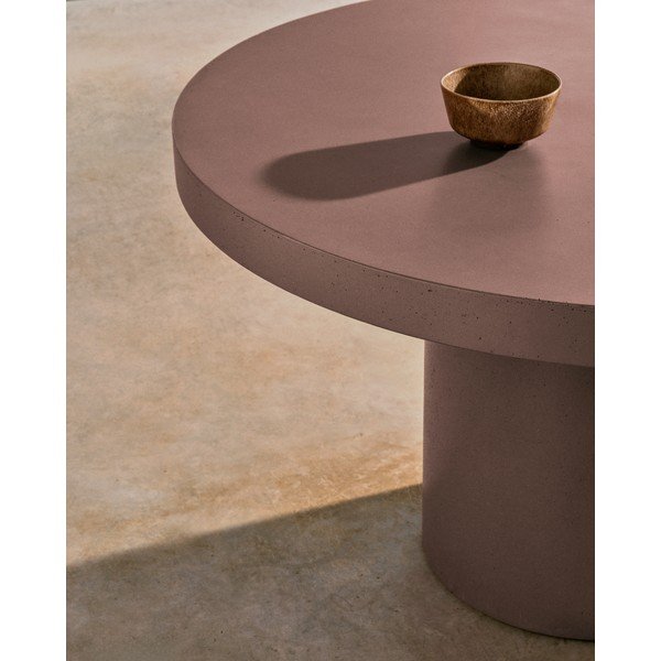 Betonový kulatý zahradní jídelní stůl ø 120 cm Aiguablava – Kave Home-image-3