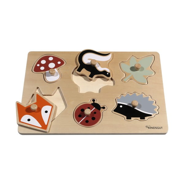 Dřevěné vkládací puzzle (počet dílků 6) Forest – Kindsgut-image-4