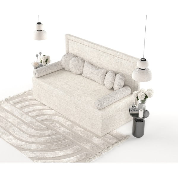 Krémová čalouněná jednolůžková postel 80x200 cm Scala – Maison de Rêve-image-3