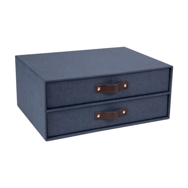 Tmavě modrý 2patrový organizér Bigso Box of Sweden Birger, 33 x 25,5 cm