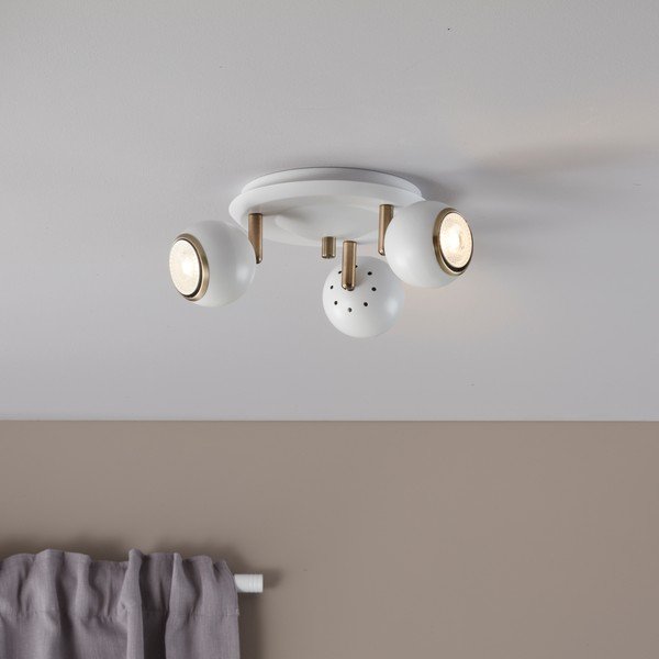 Bílé stropní svítidlo s detaily ve zlaté barvě Markslöjd Coco-image-1