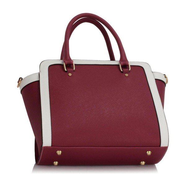 Kabelka L&S Bella Burgundy & White-image-2