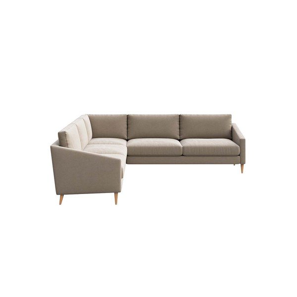 Béžová sametová rohová pohovka Karoto – Ame Yens-image-3