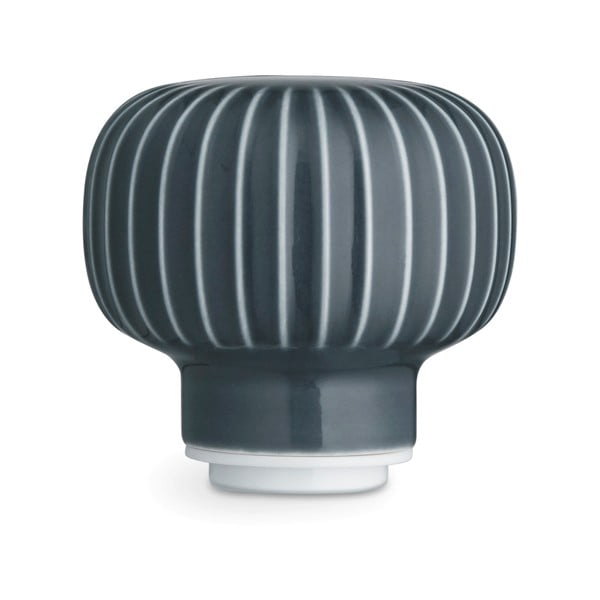 Mlýnek z dubového dřeva na koření s šedomodrým detailem z porcelánu Kähler Design Hammershoi, výška 17,5 cm-image-3