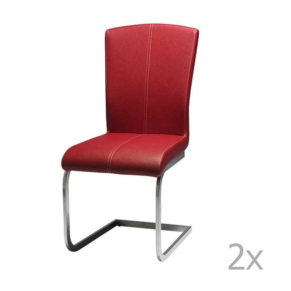 Sada 2 červených jídelních židlí Furnhouse Tolouse
