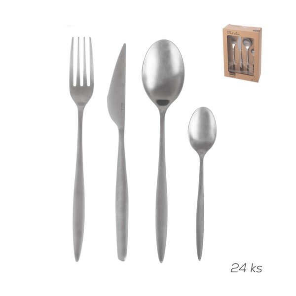 Nerezový příbor 24 ks ve stříbrné barvě – Orion-image-3