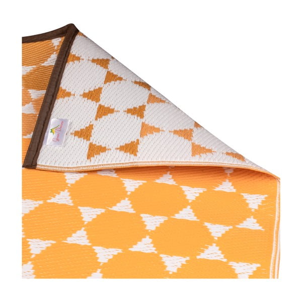 Oranžový venkovní koberec Green Decore Hexagon, 90 x 150 cm-image-4