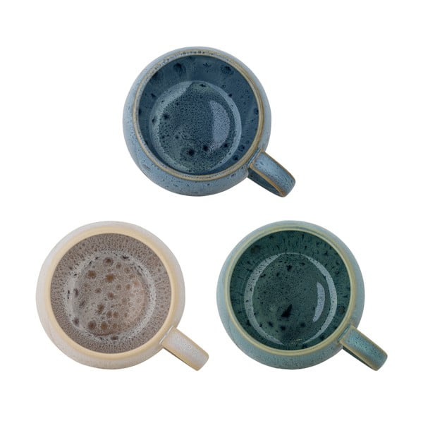 Modré/krémové hrnky v sadě 3 ks z kameniny 420 ml Harriet – Bloomingville-image-1