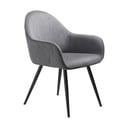 Šedé čalouněné jídelní křeslo s područkami Minto – Unique Furniture