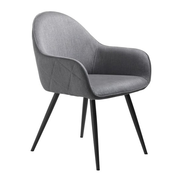 Šedé čalouněné jídelní křeslo s područkami Minto – Unique Furniture