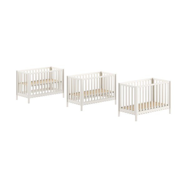 Béžová postýlka z borovicového dřeva s nastavitelnou výškou 60x120 cm Swingo – Vipack-image-2