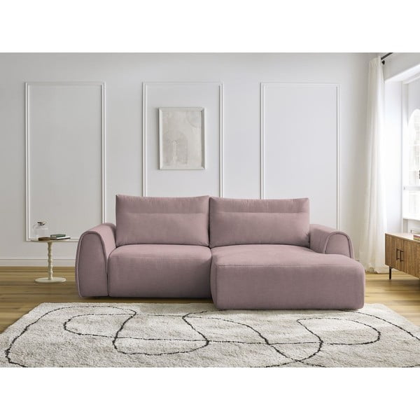 Světle růžová rohová pohovka Aden – Bobochic Paris-image-1