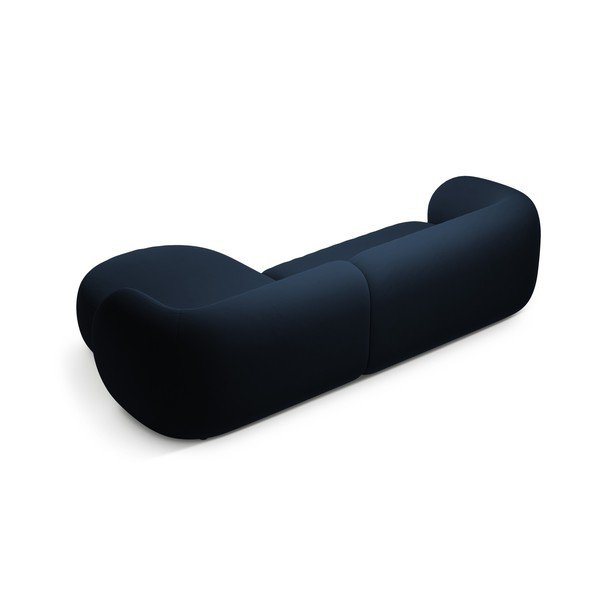 Modrá sametová rohová pohovka (pravý roh/s lenoškou) Kate – Micadoni -image-2