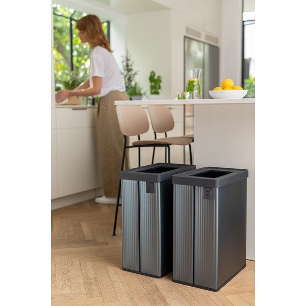 Šedý odpadkový koš na tříděný odpad z recyklovaného plastu 54 l Verto Recycle – Curver-image-3