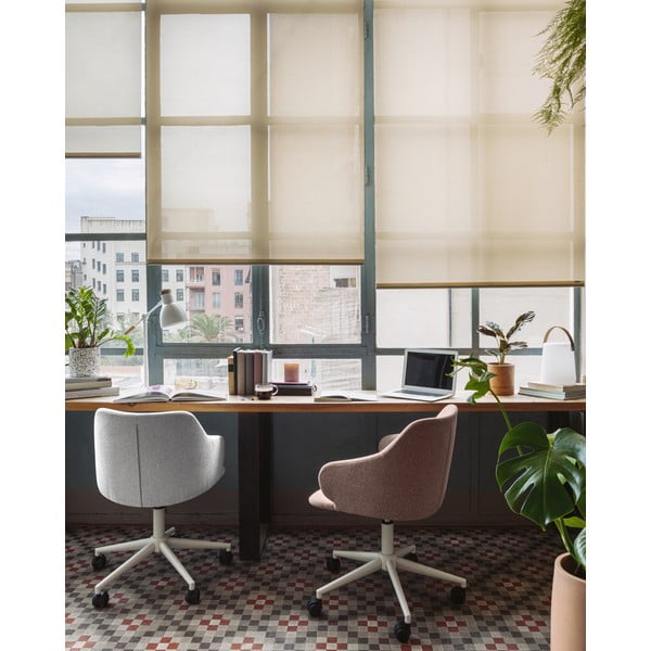 Světle růžová kancelářská židle Kave Home Einara-image-2