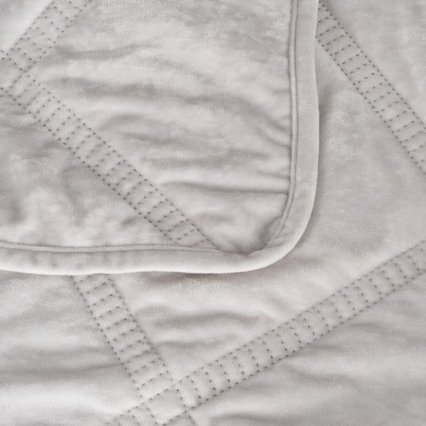 Krémový sametový prošívaný přehoz 180x260 cm – Ixia-image-1