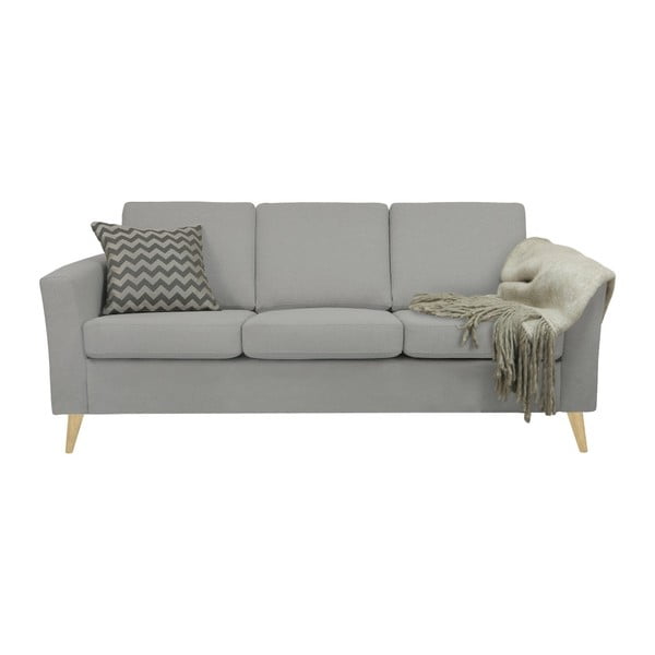 Světle šedá trojmístná pohovka s přírodními nohami Helga Interiors Alex-image-3