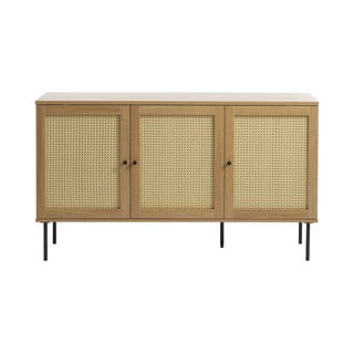 Nízká komoda v dekoru dubu v přírodní barvě 140x80 cm Pensacola – Unique Furniture