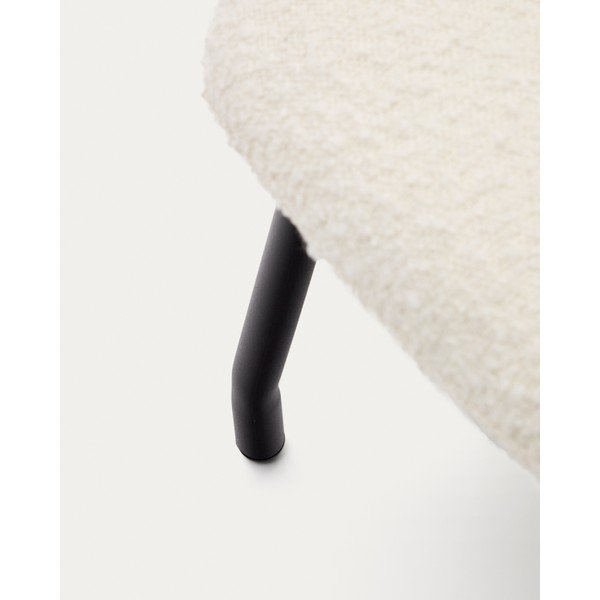 Krémový taburet z textilie bouclé Belina – Kave Home-image-1