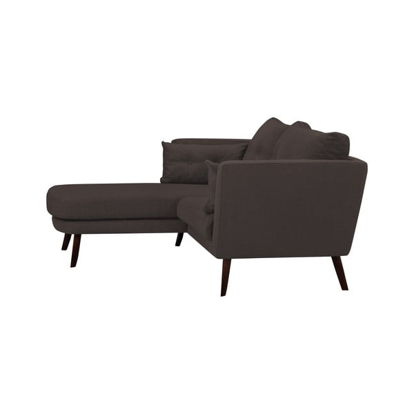 Hnědá třímístná pohovka Mazzini Sofas Elena, s lenoškou na levém rohu-image-2