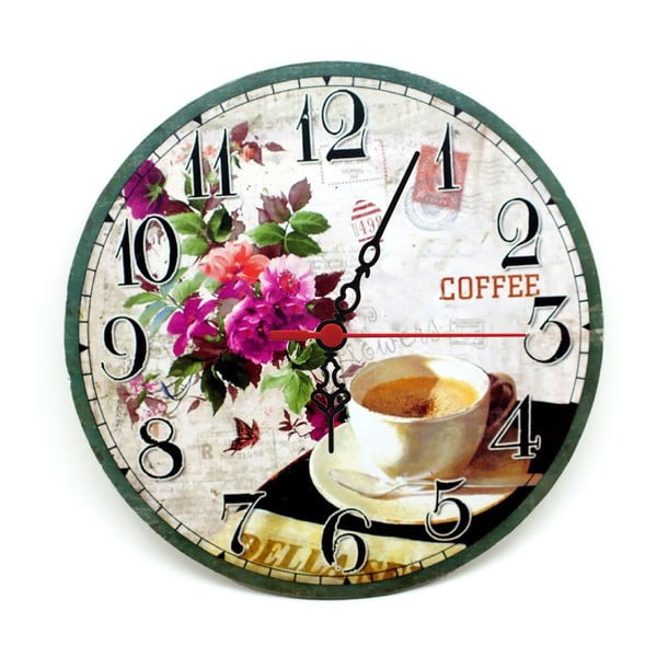 Nástěnné hodiny Coffee Flower, 30 cm