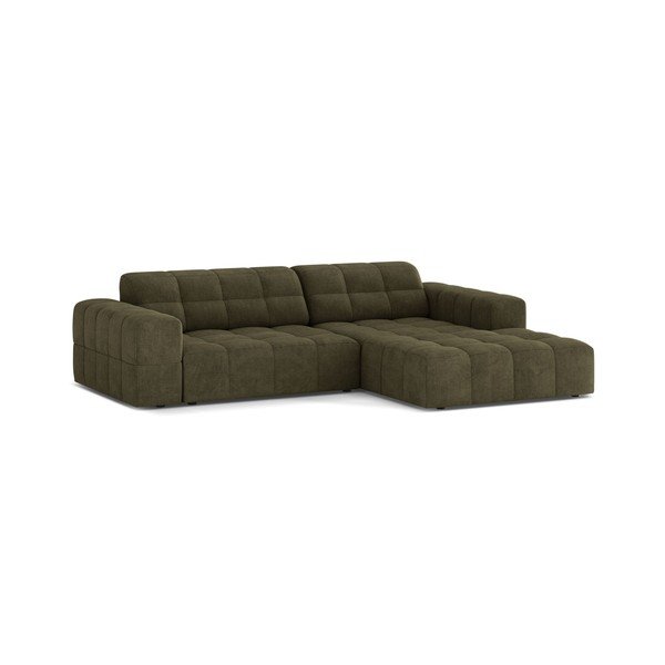 Khaki žinylková rohová pohovka (pravý roh/s lenoškou) Chicago – Cosmopolitan Design-image-1