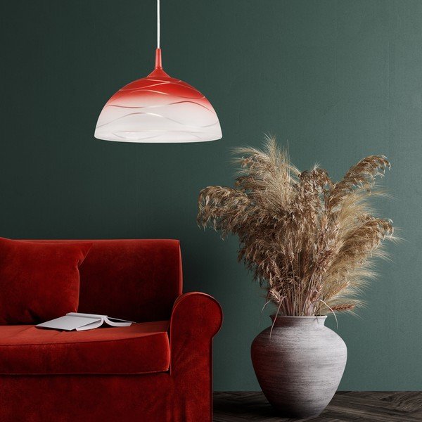 Červené závěsné svítidlo ø 30 cm Sfera – LAMKUR-image-1