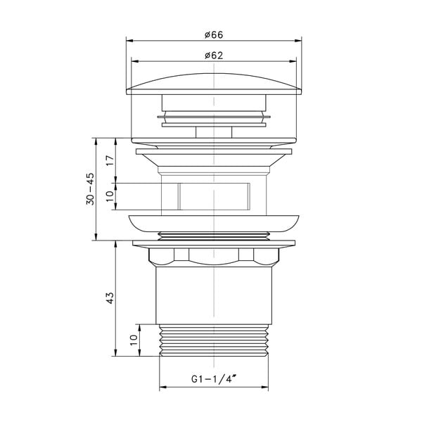 Umyvadlová výpusť Aqualine  – Sapho-image-1