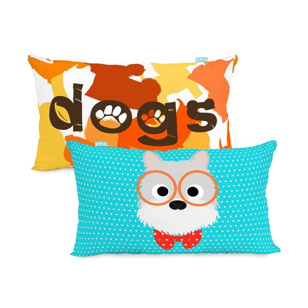 Oboustranný bavlněný povlak na polštář Mr. Fox Dogs 50 x 30 cm-image-3