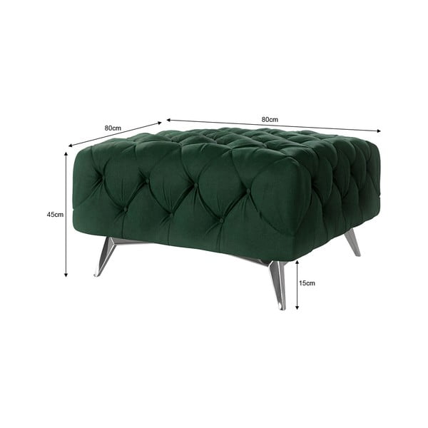 Tmavě zelená sametová podnožka Chelsea – Ropez-image-3