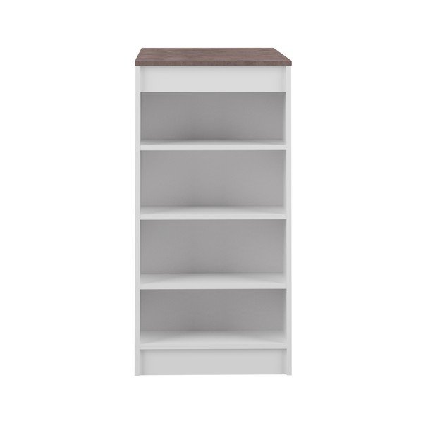 Bílý barový stůl s hnědou deskou TemaHome Aravis-image-3