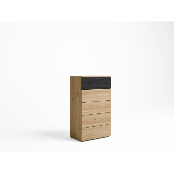 Černá vysoká komoda v dekoru dubu 62x111 cm Care - Marckeric-image-1
