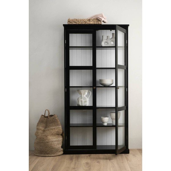 Černá vitrína z MDF 98x193x34 cm Wilma – Ellos Home-image-1