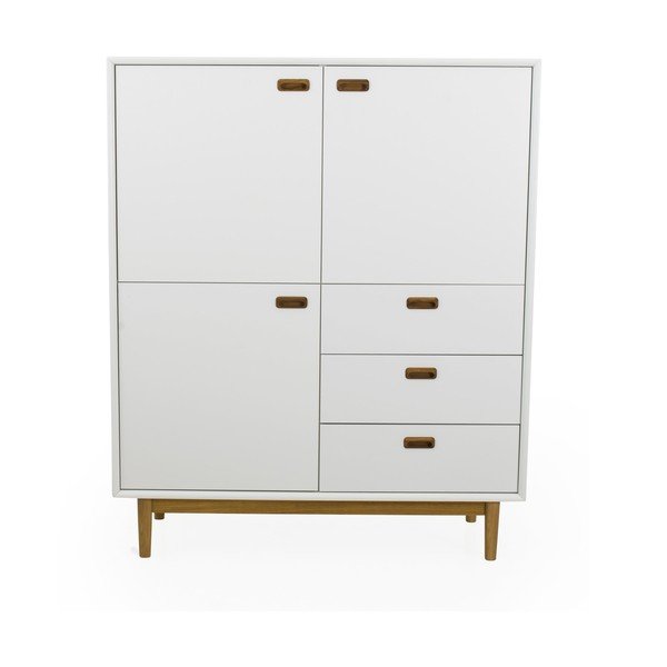 Bílá vysoká komoda 114x137 cm Svea – Tenzo