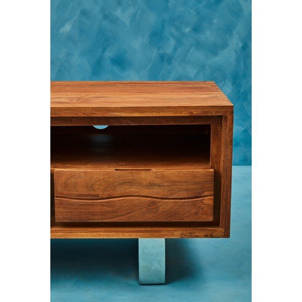 TV stolek z masivu akácie v tmavě přírodní barvě 140x52x50 cm Simla – Premier Housewares-image-3