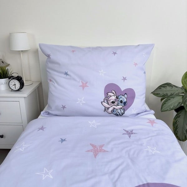 Bavlněné dětské povlečení na jednolůžko 140x200 cm  Lilo and Stitch "Heart" – Jerry Fabrics-image-4