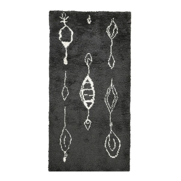 Černobílý vlněný koberec A Simple Mess Signe, 180 x 90 cm