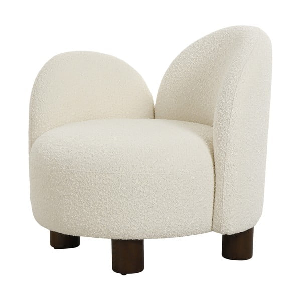 Bílé křeslo z textilie bouclé Honolulu – House Nordic-image-1