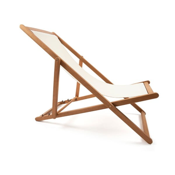 Béžové skládací zahradní lehátko z akáciového dřeva Bonami Essentials Deck-image-2