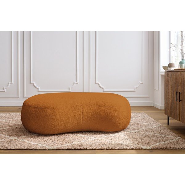 Podnožka z textilie bouclé v hořčicové barvě Saint-Germain – Bobochic Paris-image-1