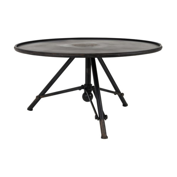 Černý kovový odkládací stolek Dutchbone Brok, ⌀ 78 cm