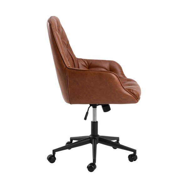 Koňakově hnědá kancelářská židle z imitace kůže Erik – Actona-image-4