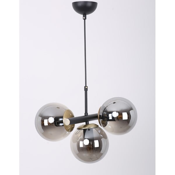 Černo-šedé závěsné svítidlo se skleněným stínidlem ø 15 cm Cascade – Squid Lighting-image-4