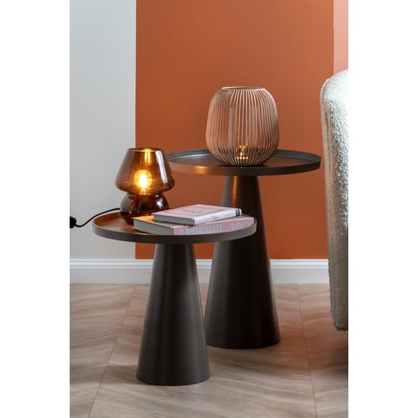 Tmavě hnědá skleněná stolní lampa Leitmotiv Glass, výška 18 cm-image-1