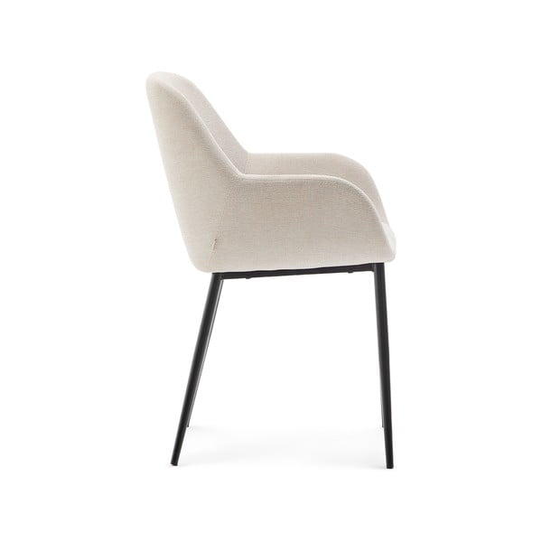 Krémové čalouněné jídelní křeslo Konna – Kave Home-image-2