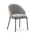 Šedé/v přírodní barvě čalouněné jídelní křeslo Eamy – Kave Home