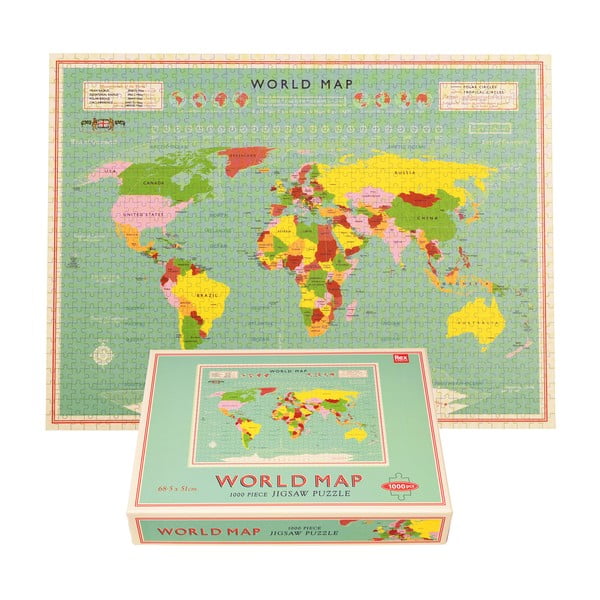 Puzzle (počet dílků 1000) World Map – Rex London