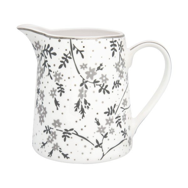 Bílo-šedý porcelánový džbán Green Gate Amira, objem 0,5 l