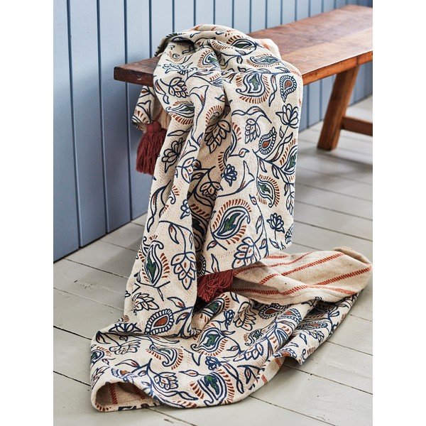 Deka s příměsí bavlny 130x160 cm Paisley – Bloomingville-image-1