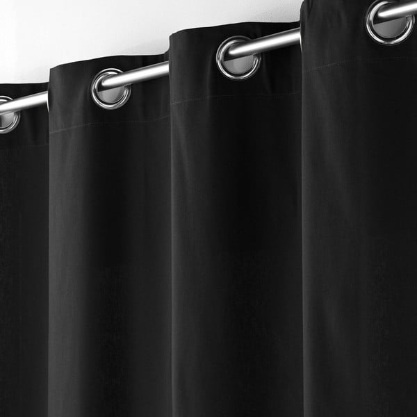 Černý závěs z mikrosaténu 140x240 cm Shana – douceur d'intérieur-image-2